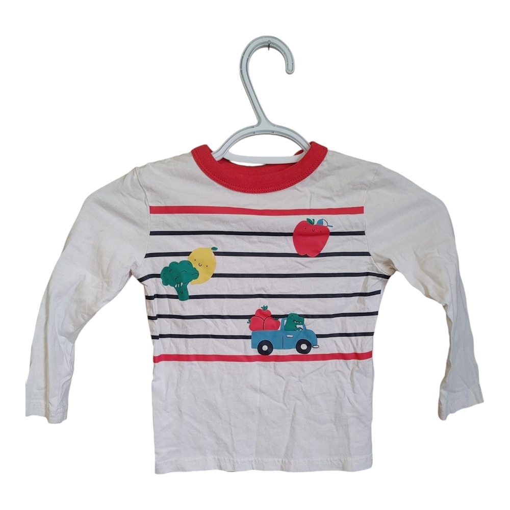 Joe Fresh Red and White Long Sleeve Tee with Playful Stripes